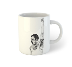 Queen - Freddie Mercury (Preto e Branco) | Caneca De Porcelana - comprar online