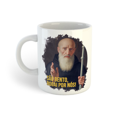 São Bento de Núrsia e medalha | Caneca de porcelana