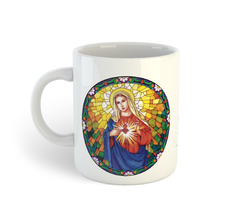 Maria Santíssima, Mãe de Deus e Nossa Mãe (Vitral) | Caneca de porcelana