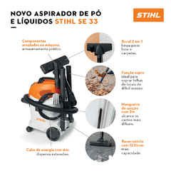 Apirador de pó e Líquidos STIHL SE 33 - Tarumã Ferramentas - Concessionária STIHL