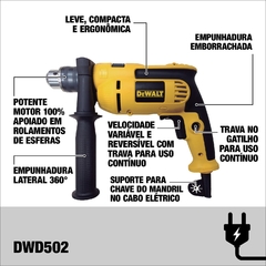 Furadeira de Impacto DeWalt 1/2 710W DWD502BR - comprar online