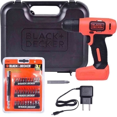 Parafusadeira e Furadeira 8V Black&decker + 31 Acessórios + Maleta