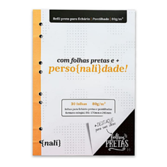 Bloco Preto Nalí p/ Fichário Colegial/B5