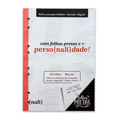 Bloco Preto Nalí p/ Fichário Colegial/B5 - Themena Paperwork