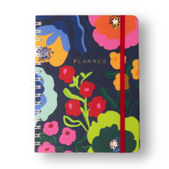 Planner Permanente Wire-o Pólen Semanal Notas A5 Flores Marinho