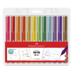 Caneta Fine Pen Colors Faber-Castell c/ 12 Cores