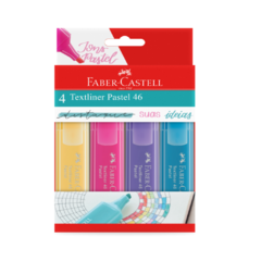 Marca-Texto Textliner 46 Pastel Faber-Castell c/ 4 cores