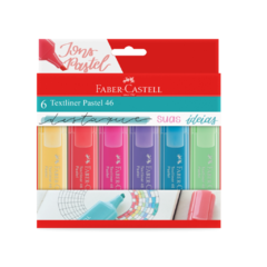 Marca-Texto Textliner 46 Pastel Faber-Castell C/ 6 Cores