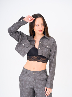 Campera Engomada Crop - comprar online