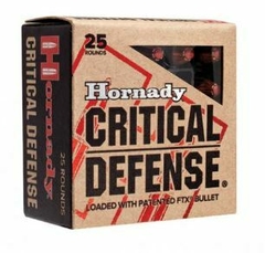 Munição Hornady Critical Defense .38 SPL FTX+P 110gr