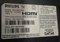 TV USADA SMART PHILIPS MODELO:55PUG6513/78 (DEFEITO:TELA)