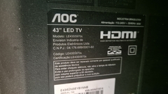 TV USADA SMART AOC MODELO:LE43S5970S (DEFEITO:TELA)