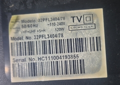 TV USADA PHILIPS MODELO:32PFL3404/78 (DEFEITO:TELA E PLACA PRINCIPAL)