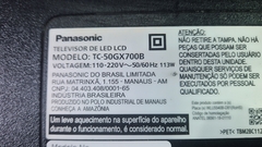 TV USADA SMART PANASONIC MODELO:TC-50GX700B (DEFEITO:TELA)