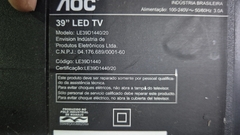 TV USADA SMART AOC MODELO:LE39D1440/20 (DEFEITO:TELA)