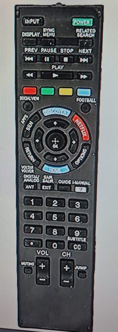 CONTROLE REMOTO P/TV SONY