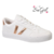 Tênis-Feminino-Casual-Branco-com-Rose-Gold-e-Branco-com -Pink