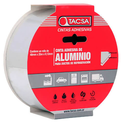 CINTA DE ALUMINIO TACSA CON ADHESIVO - 25 MTS.