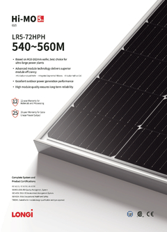 Panel Solar LONGI 550Wp HiMO5m LR5 - 72HPH 550M - ACCURAXY SAS
