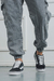 Jean Cargo Jogger Mom Hombre Cintura Elastica Con Puño Gris - tienda online