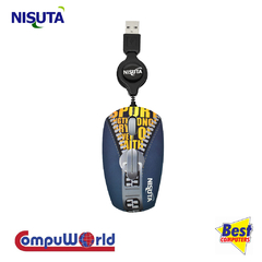 MOUSE NISUTA OPTICO MINI CABLE RETRACTIL 1000DPI - comprar online