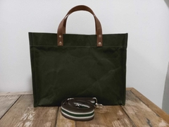 Tote bag em lona encerada verde - comprar online