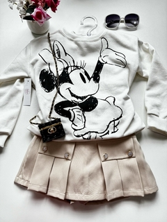 Blusa em moleton Minnie off white tam 10