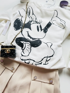 Blusa em moleton Minnie off white tam 10 - comprar online