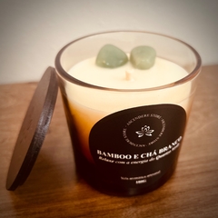 Vela Aromática Quartzo Verde - Bamboo e Chá Branco