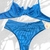 Biquíni de Aro Canelado com Calcinha Hot Pants Azul Piscina