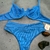 Biquíni de Aro Canelado com Calcinha Hot Pants Azul Piscina - comprar online