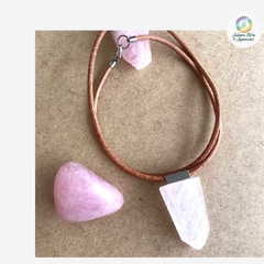 Conjunto Brinco e Cordão Quartzo Rosa na internet