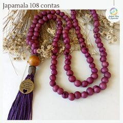 Japamala​​ 108 contas -Semente de Açaí Roxo