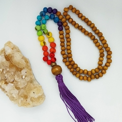 JAPAMALA 7 CHAKRAS - 108 CONTAS DE MADEIRA, TASSEL ROXO. - comprar online