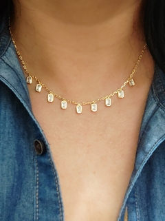 Colar choker com pingentes zircônias cristais na internet