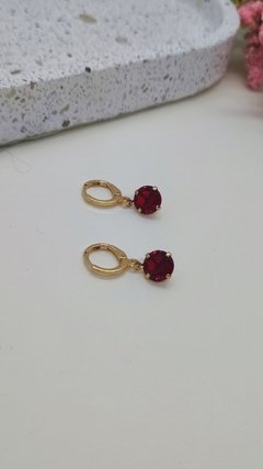 Argola Com Pingente De Zircônia Banhado Em Ouro 18K - loja online