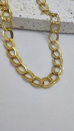 Colar choker elo duplo banhado a ouro 18k - comprar online