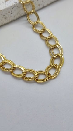 Colar choker elo duplo banhado a ouro 18k - Vitória Amy Jóias 