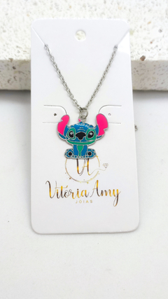 Colar Com Pingente Esmaltado Do Stitch