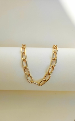 Pulseira feminina em elos banhado em ouro 18k