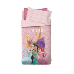 454 - COVER QUILT CUBRECAMA PIÑATA 1 1/2 PI INFANTIL DISNEY - PRINCESAS