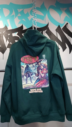 Sudadera Book Hoodie Verde con Impresión Única