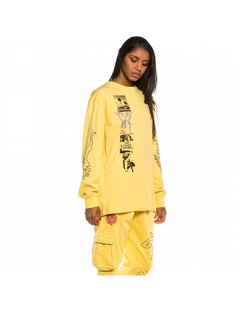 Grimey Yoga Fire Long Sleeve Tee Yellow - Perfect Outfit MX