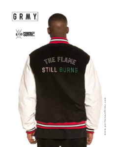 Grimey Yoga Fire Corduroy Baseball Jacket Black - buy online