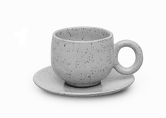 Xícara Anel Café | 7cm Ø x 6cm Alt | com pires 13cm Ø | 100ml - Olaria Paulistana