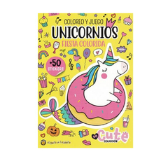 UNICORNIOS. FIESTA COLORIDA. COLOREO Y JUEGO.