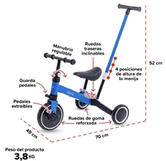 triciclo convertible en camicleta 2 en 1 - babymall