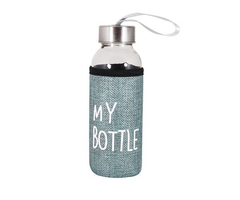 Botella de Vidrio Con Neoprene y tapa de Acero Inoxidable - comprar online