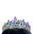 TIARA BASE PLATA CON CRISTALES TORNASOL Y STRASS P