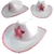 SOMBRERO COWGIRL BLANCO CON ESTRELLA Y RIBETE ROSA